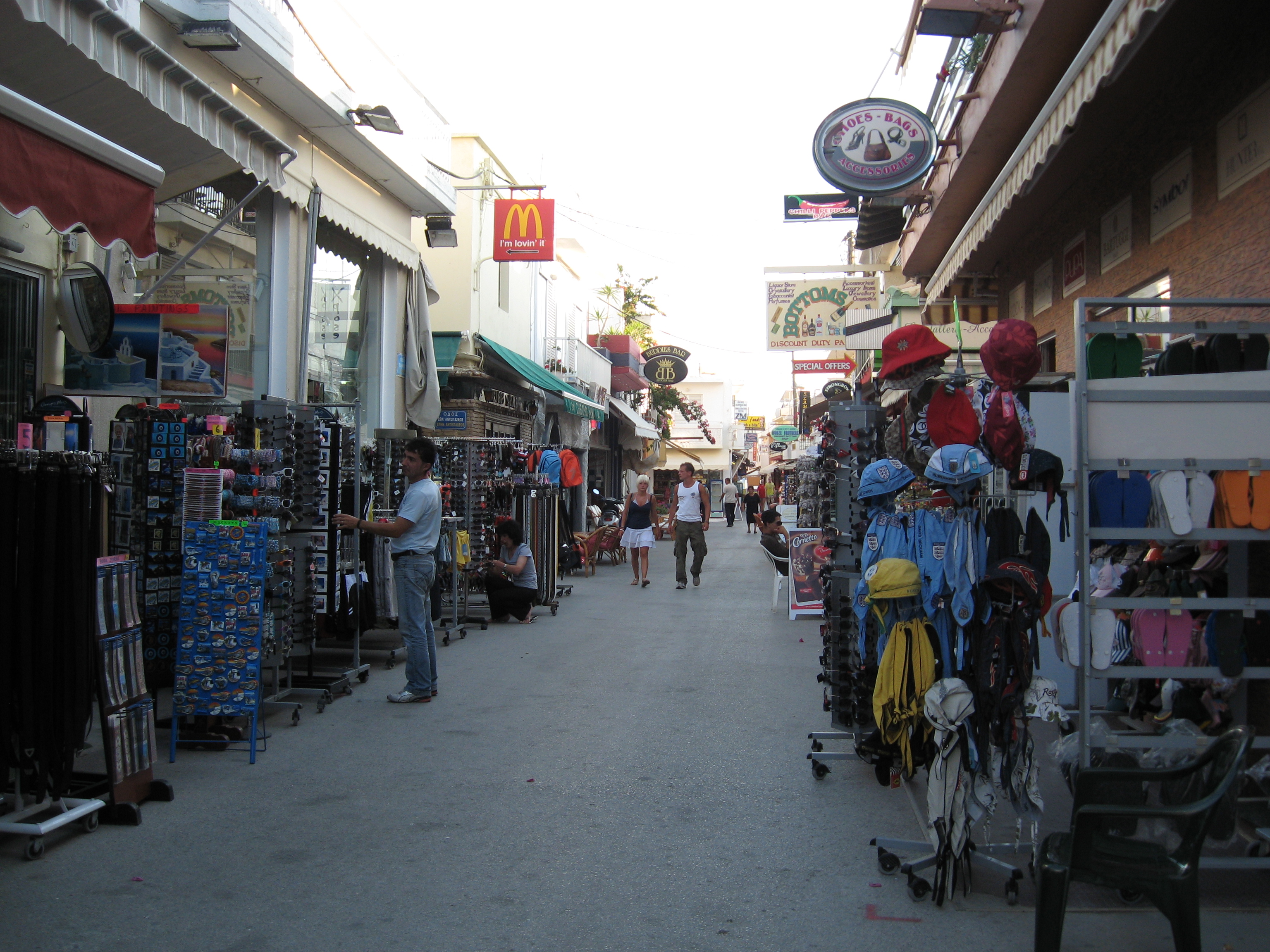 Bar street and souvenirs shops 